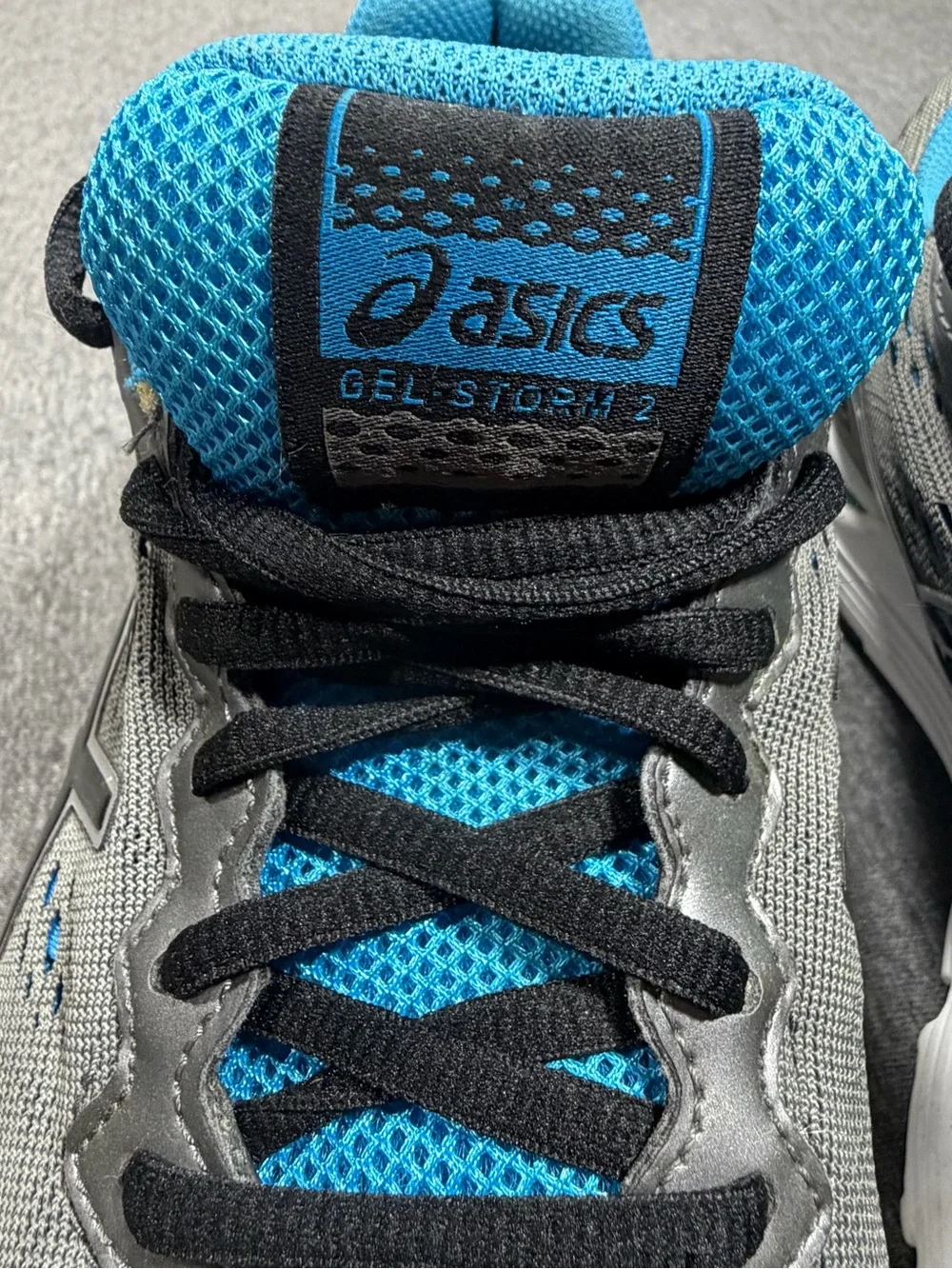 ASICS Gel Storm 2 Gray and Blue Men's Size 9 Running Sneakers Trail Casual Walk